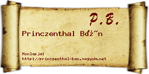 Princzenthal Bán névjegykártya